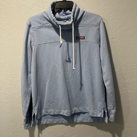 Vineyard Vines Garment-Dyed Relaxed Funnel Neck Shep Shirt Hydrangea Blue Size S - Picture 2 of 2